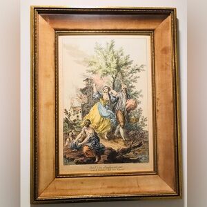 Giuseppe Zocchi Hand Colored Engraving Art Print Italy Very Rare Framed